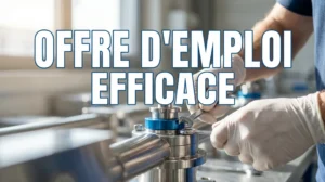 Mains expertes d'un technicien sur une machine de précision pour une offre d'emploi de maintenance.